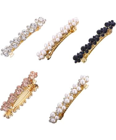 CLSSLVVBN Elegant Pearl Spring Hair Clips Pin For Women Girls Versatile Hairpins For Any Occasion Girls Elegant Barrettes Hairpins E8407White Diamonds - Buy Online on GoSupps.com