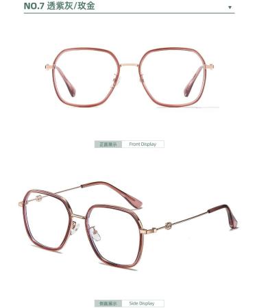 SERONI Polygon Metal Frame Blue Light Blocking Glasses | Anti UV Computer & Reading Glasses for Men & Women | Stylish Purple-Gray-Rose Gold Design | 54mm - Buy Online on GoSupps.com