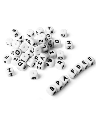 104PCS Square Silicone Alphabet Beads 12MM for DIY Jewelry Making | Weekjoey - Buy Online on GoSupps.com