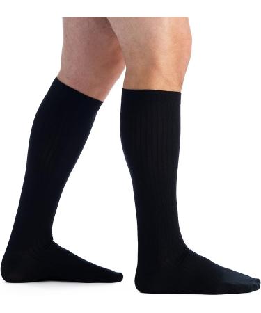 EvoNation Men's Knee High Compression Socks - 8-15 mmHg, Black, X-Large - Buy Online on GoSupps.com