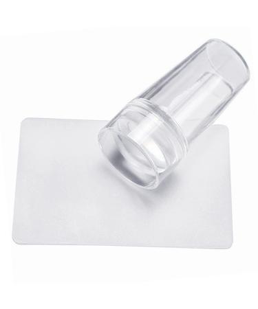 Jelly Stamper 2 Pcs Clear Silicone Jelly Stamper with Scraper Jelly Nail Art Stamper Nail Art Stamping Stamper for Manicure Tools Nail Art Design A3DGB