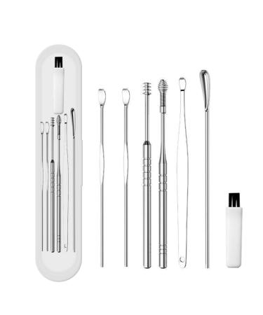 Ayssny Ear Pick Earwax Removal Kit 7 Pcs Ear Cleaning Tool Set Ear Wax Removal Ear Cleaning Tool kit with Storage Box and Cleaning Brush