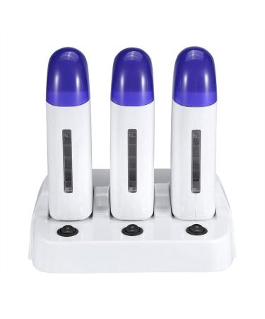 Roll-on wax warmer 3 types of roll-on-wax warmer portable roll-on-wachsheizer warm wax in the scooter for women and men rough hair removal with heating base (UK220VTHREE SEATS)