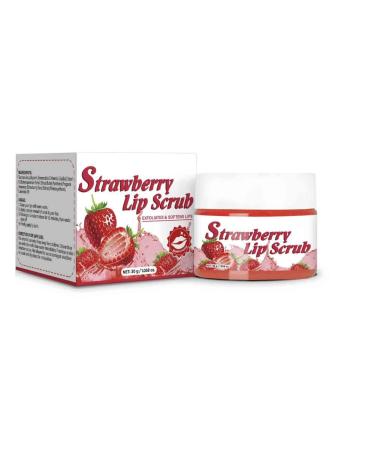 3PCS Lips Scrub Fruit Flavor Strawberry Lip Scrub Moisturizing Nourishing Exfoliating Dead Skin Reduce Lips Fine Lines