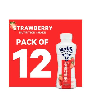 Fair Life Fairlife Protein Shake Strawberry Nutrition Plan 30g Protein 11.5 FL OZ (Pack of 12) Strawberry 11.5 Fl Oz (Pack of 12) - Buy Online on GoSupps.com