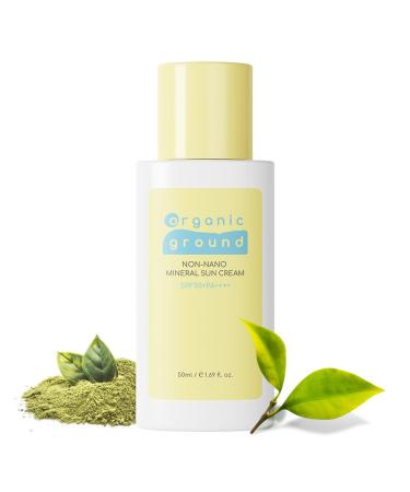 Non-nano mineral suncream 50ml / Organic Green tea / SPF50+ PA++++ Daily Face Sunscreen with non-nano zinc oxide Tube