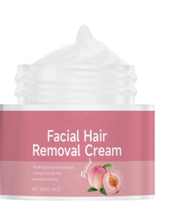 JASUBAI depilatory face cream for women moisturizing nourishes with peach oil extracts and shea butter gentle formula for the upper lip face non irritating skin