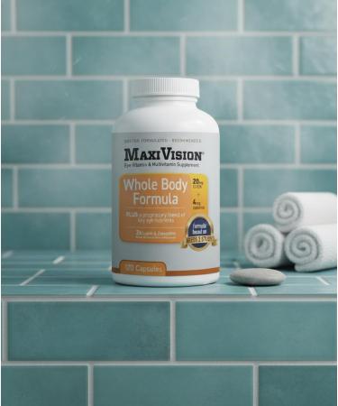 MaxiVision AREDS 2 Whole Body Formula - AREDS 2 Eye Vitamins w/Lutein and Zeaxanthin - for Macular Support - Eye Supplements for Eye Strain - 120 Capsules Count 1 Bottle - Buy Online on GoSupps.com