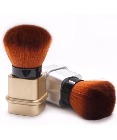 Angoily Nail Dust Brush Makeup Loose Brush Retractable Powder Brush Makeup Blush Finishing Powder Makeup Loose Powder Brush Abs Electroplating Brush Handle Travel Makeup Powder Highlight - Buy Online on GoSupps.com