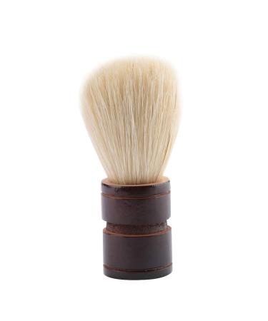 Anggrek traditional shaving brush with wet beard portable men's grip nylon/bristle brush wooden rasier brush for salon home with shaving foam and soap (wood + bristle)