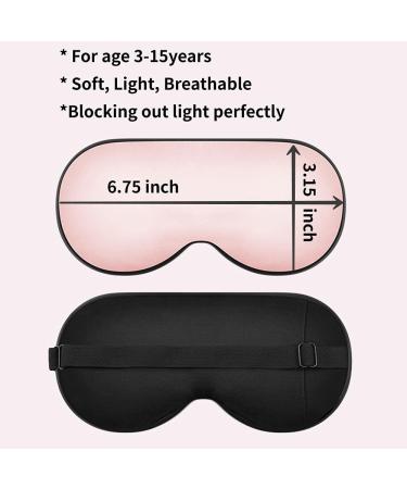 Kid's 100% Mulberry Silk Sleep Mask - Super Soft Satin Eye Mask Set for Blocking Out Light and Enhancing Sleep Quality - 2 Pack - Buy Online on GoSupps.com