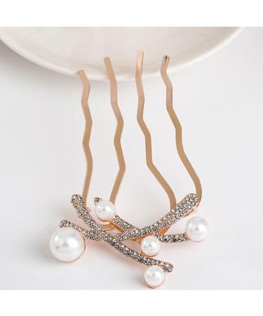 Nilioyul 2piece Fashionable Hair Accessories For Female Delicate Pearl Hair Comb EASY TO Alloy Wedding Hair FASHION Silver - Buy Online on GoSupps.com