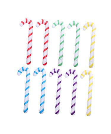 CIMAXIC 10pcs Inflatable Crutches Inflatable Candy Canes Christmas Balloon Pencil Candy Boxes Toys Joke Pvc