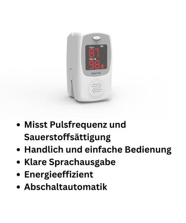 German-Speaking Pulse Oximeter I 1336S - Accurate Finger Pulse & Oxygen Level Measurement | Easy Use & Auto Shut-Off - Buy Now! - Buy Online on GoSupps.com