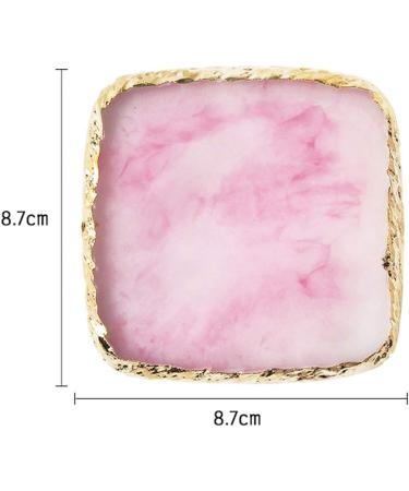  Danlai Resin Nail Palette Nail Polish Cosmetic Palette Gold Pigment Nail Polish Holder Mixing Plate Paint Plate Pink - Buy Online on GoSupps.com