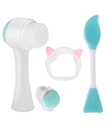 Face Brush - Manual Facial Cleansing  Double Side Skin Care Facial Cleaning Brush  Silicone Facial Scrubber Manual Dual Face Wash Brush for Gentle and Deep Facial Cleansing
