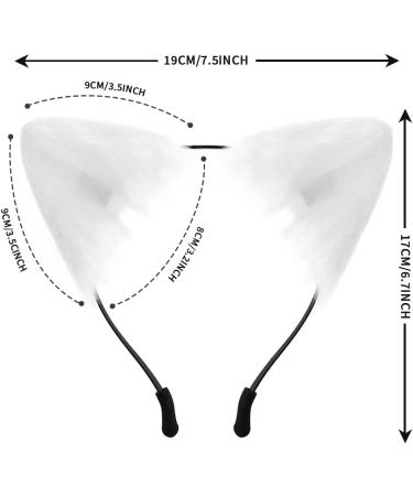 SycloPak Cat Ears Cat Ears Headband Fox Ears Wolf Ears Cat Ears Halloween Cat Headband Werewolf Ears White Cat Ears Cat Ears Headband Adult Fluffy Cat Ears Cute Cosplay Costume Party Head Accessories - Buy Online on GoSupps.com
