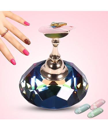 Nail Tip Practice Stand Magnetic Nail Display Stand with Crystal Base Nail Art Stand Nail Practice Holder Manicure Accessories(Colorful Diamond Shape Base) - Buy Online on GoSupps.com