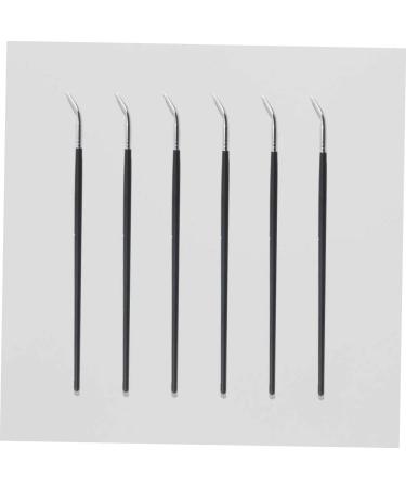 FOMIYES 6pcs Cream Tool Tools Eyeliner Makeup Bend Long Handle Brush Manmade Wooden Eye Cosmetic Fiber 18.1X0.5cm As Shown - Buy Online on GoSupps.com