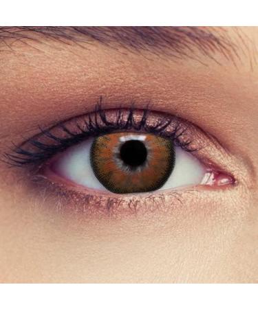 Buy Monthly Brown Contact Lenses - Natural Effect for Dark Eyes 1 Pair (2st) + Free Case -2.50 Strength - Buy Online on GoSupps.com