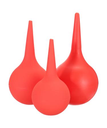 Milist ears remover 3Pcs hand pear spray ear wash the squeeze pear rubber squeeze bulb for ear nose or camera washing red 30ml/ 60ml ear wax cleaner