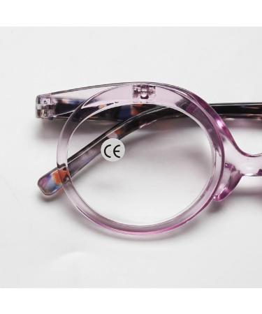 Vevesmundo Flip-Up Reading Glasses - Round Makeup Glasses with Foldable Lenses (+1.0 to +4.0) - Stylish Brown Design for Enhanced Vision - Buy Online on GoSupps.com