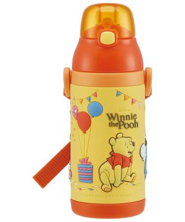 Skater SSPV4 Stainless Steel Children's Water Bottle  12.8 fl oz (380 ml)  Straw Drinking  3D  Winnie the Pooh  Disney