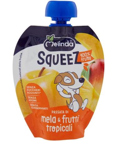 Italian Gourmet E.R. Melinda Mela & Frutti Tropicali 100% Apple and Tropical Fruit Puree 90 g + 400 g Box of 12 - Buy Online on GoSupps.com