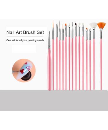 15 pieces nail art brushes nail dotting tools nail art pens drill drawing nail brush pens for nail art tools (Pink) - Buy Online on GoSupps.com