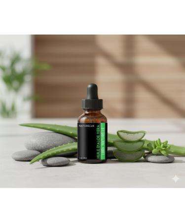  Natureluxy 100% Natural Aloe Vera Oil 30ml | Glass Bottle with Dropper - Buy Online on GoSupps.com