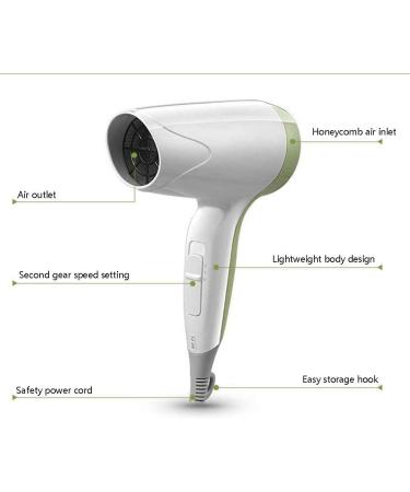 JYYBN Hair Dryer Trvavel Small Mini Blow Dryer with Nozzle 500W Long Life DC Motor Lightweight Compact Blow Dryer for Home and Salon - Buy Online on GoSupps.com