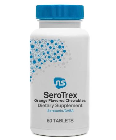 NeuroScience SeroTrex - L-Theanine + 5-HTP Chewable Mood Supplement - Calm Supplement for Kids, Adult + Teens - Support Stress Management - Orange Flavored Chewables (60 Tablets)