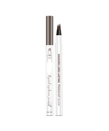 Eyebrow Pen Eyebrow Pencil with 4 Fork Tip Long-Lasting Microblading Pencil for Eyebrows Hair-Like Natural Brows (02)