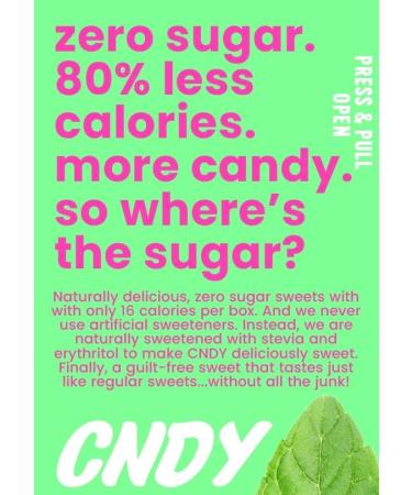 CNDY Mint Sugar Free Sweets 40g (Box of 7) - Low Calorie, Low Carb, Keto-Friendly, Erythritol Vegan Candy - Buy Online on GoSupps.com