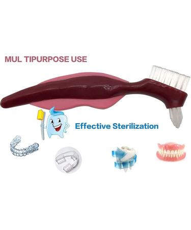 Huante Premium 2-Part Toothbrush - Hard Prosthesis & Portable Double-Sided Cleaning Brush with Multi-Layered Bristles for Optimal Oral Care - Buy Online on GoSupps.com