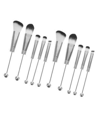 Beavorty Foundation Brush 2 Sets Metal Handle Makeup Brush Eye Shadow Eyeshadow Eyebrow Brush Eye Makeup Brush Concealer Brush Blush Brush Loose Powder Brush Beaded Paint Stainless Steel