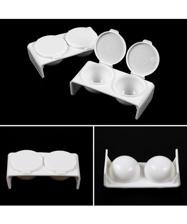 Dual Cup Nail Art Holder for Acrylic Liquid & Powder - White - Buy Online on GoSupps.com