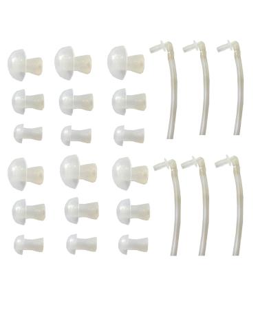18pcs Ear Plug with 6 tubes for BTE Hearing Aid Aids Eartips Domes (size S M L)