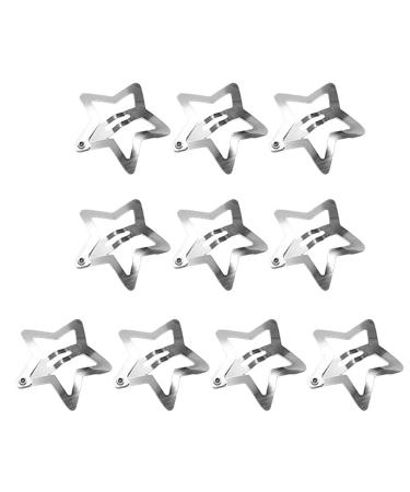 20PCS pentagram Snap Hair Clips Silver Star Hair Clip Pins Headdress Hair Jewelry Accessories for Girls Exquisite Hollow Barrettes Premium Fixer Simple Mini Metal Clamp