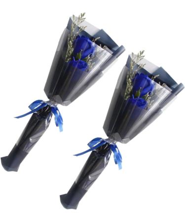 HOMSFOU 6 Pcs Wedding Rose Never Wither Flower Rose Flower Soap Gift Everlasting Flower Graduation Flower Bouquet Carnation Scented Rose Bouquet Roses Bouquet Flowers Preserved Flower Bluex3pcs 34x12x6cmx3pcs - Buy Online on GoSupps.com