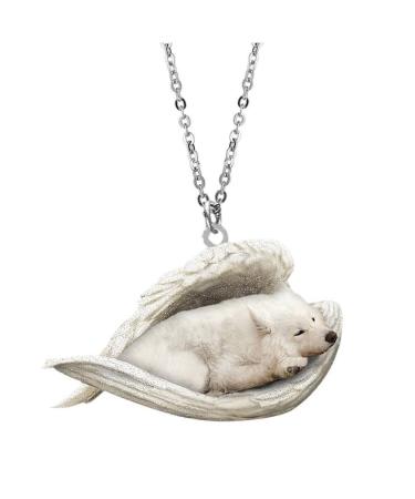 Eirzngxq sleeping dog necklace pet necklace cute angel necklace dog sleeping angel trailer personality gifts for dog lovers h unit size