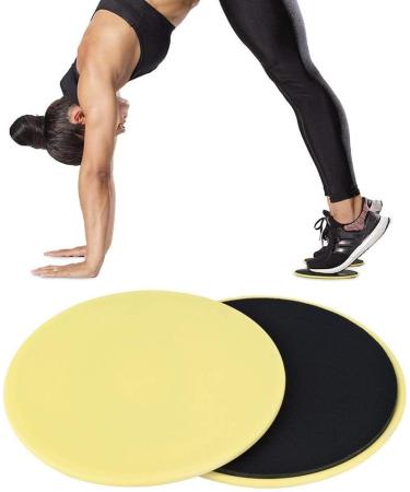 Agate Core Sliders - 2PCs Fitness Slide Equipment for Full Body Training Strengthen Abs Butt & Belly - Home Exercises in Yellow - Buy Online on GoSupps.com