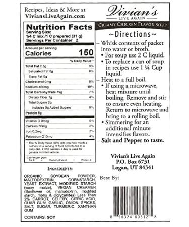 Vivian's Live Again Dairy Free Gluten Free Cream of Chicken Soup & Gravy Mix 3-Pack - Buy Online on GoSupps.com