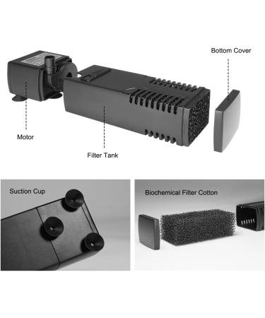 Flintronic 4W Adjustable Aquarium Internal Filter - 300L/H Water Pump for 60L Aquariums | Efficient & Easy Maintenance - Buy Online on GoSupps.com