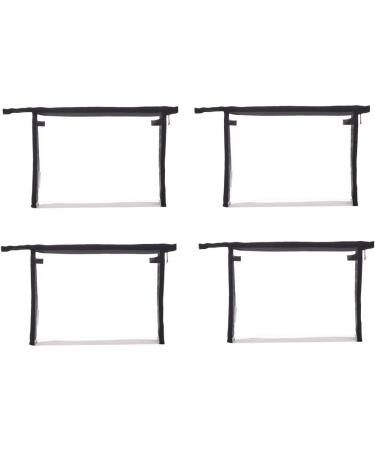 Augbunny Multi-Purpose Waterproof Organizer Set - Transparent Vinyl Cosmetic & Make-Up Bags (4 Pcs Black) - Perfect for Travel & Daily Use - Buy Online on GoSupps.com