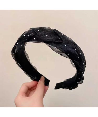 Mesh Headband Rhinestone Headband Padded Hairband Tiara for Women Princess Tiara Bride Headband Wide Hair Band Dot Classical Headband Fashion Hair Accessories Headband for Women and Girls (A) - Buy Online on GoSupps.com
