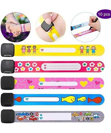 10 Pcs Kids Safety ID Wristband - Waterproof & Reusable Emergency Bracelets for Children - Boys, Girls, Toddlers - Buy Online on GoSupps.com