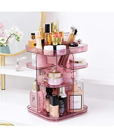 ARMA RAM Rose Pink 360 Rotatable Makeup Organizer - Adjustable Crystal Cosmetic & Perfume Stand for Bathroom & Bedroom - Buy Online on GoSupps.com