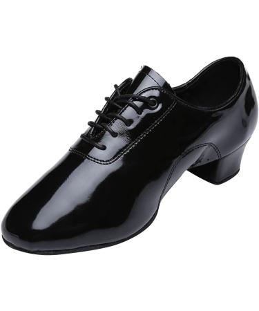 Boys Modern Dance Shoes - Black Leather Lace-Up Ballroom Latin Shoes for Prom, Kids Size 36 - Buy Online on GoSupps.com