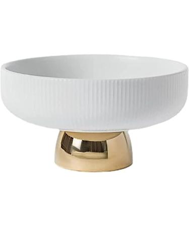 Kitchen Countertop Fruit Rack Fruit Basket White Ceramic Plate Fruit Bowl with Stand Fruit Basket Decorative Fruit Plate Can Hold Cheese Candies Snacks Fruit Trays for Party (Color : OneColor Siz 8inch Onecolor